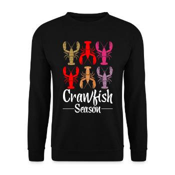 Langusten Saison lustige Krebse Leopard - Unisex Pullover - Schwarz - Vorne - Alina (178cm) & Michal (187cm)