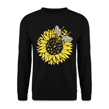 Sunflower Bee lovers Beekeeper honey - Unisex Sweatshirt - black - Front - Alina (178cm) & Michal (187cm)