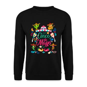 Cheerful Cinco De Mayo Mexican Fiesta - Unisex Sweatshirt - black - Front - Alina (178cm) & Michal (187cm)