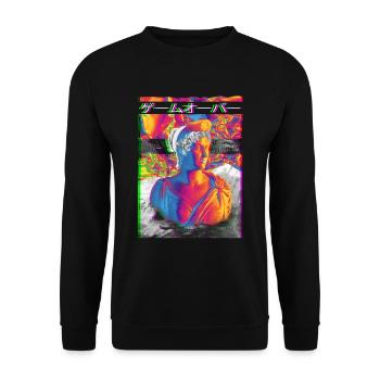 Roman Statue Greek Glitch Vaporwave - Unisex Sweatshirt - black - Front - Alina (178cm) & Michal (187cm)