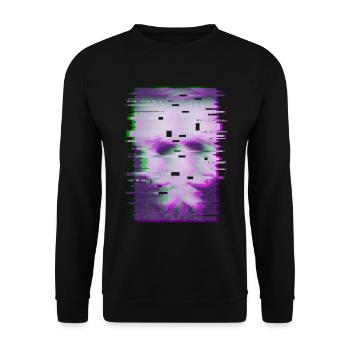 Aesthetic Girl Glitch Vaporwave Pastel Goth - Unisex Sweatshirt - black - Front - Alina (178cm) & Michal (187cm)