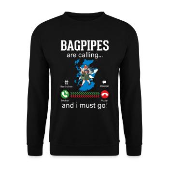 Bagpipe Musician Funny Bagpiper - Unisex Sweatshirt - black - Front - Alina (178cm) & Michal (187cm)