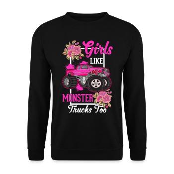 Monster Truck Girl Monster Truck Amoureux - Sweat-shirt Unisexe - noir - Devant - Alina (178cm) & Michal (187cm)