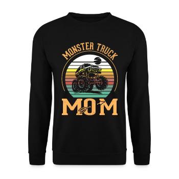 Monstertruck Mom Boys Girl Birthday - Unisex Sweatshirt - black - Front - Alina (178cm) & Michal (187cm)