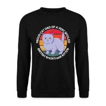 British Shorthair Dad Cats Cadeau - Sweat-shirt Unisexe - noir - Devant - Alina (178cm) & Michal (187cm)
