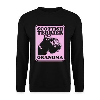Scottish Terrier Grandma Hundebesitzerin Geschenk - Unisex Pullover - Schwarz - Vorne - Alina (178cm) & Michal (187cm)