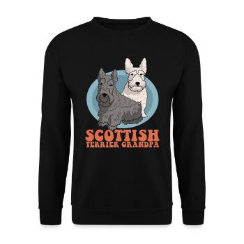 Scottish Terrier Grandpa Hundehalter Geschenk - Unisex Pullover - Schwarz - Vorne - Alina (178cm) & Michal (187cm)