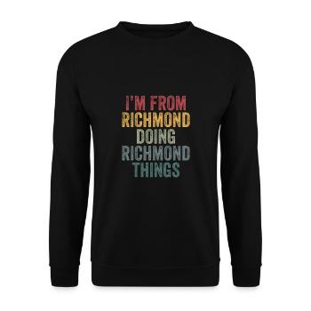 I'm from Richmond doing Richmond things - Unisex Pullover - Schwarz - Vorne - Alina (178cm) & Michal (187cm)