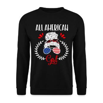 American Patriotic Girls USA Maman - Sweat-shirt Unisexe - noir - Devant - Alina (178cm) & Michal (187cm)