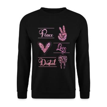 Dentiste Leopard Tooth Peace Dental - Sweat-shirt Unisexe - noir - Devant - Alina (178cm) & Michal (187cm)
