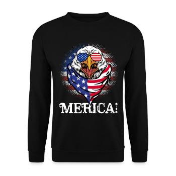 Patriotischer Adler Merica 4. Juli - Unisex Pullover - Schwarz - Vorne - Alina (178cm) & Michal (187cm)