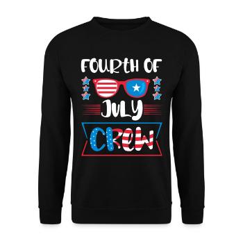 Vierter Juli Besatzung USA - Unisex Pullover - Schwarz - Vorne - Alina (178cm) & Michal (187cm)