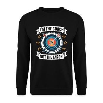 Bogenschütze Bogensport Pfeil Bogen Bogenschießen - Unisex Pullover - Schwarz - Vorne - Alina (178cm) & Michal (187cm)
