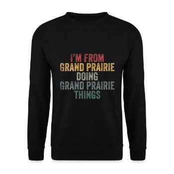 Grand Prairie things city - Unisex Pullover - Schwarz - Vorne - Alina (178cm) & Michal (187cm)
