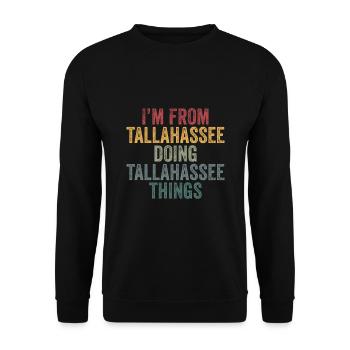 Tallahassee things city - Unisex Pullover - Schwarz - Vorne - Alina (178cm) & Michal (187cm)