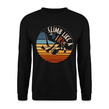 Climbing Girl Climber WoBouldering - Unisex Sweatshirt - black - Front - Alina (178cm) & Michal (187cm)