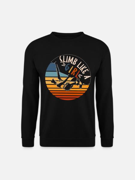 Kletterndes Mädchen Kletterer WoBouldering - Unisex Pullover - Schwarz