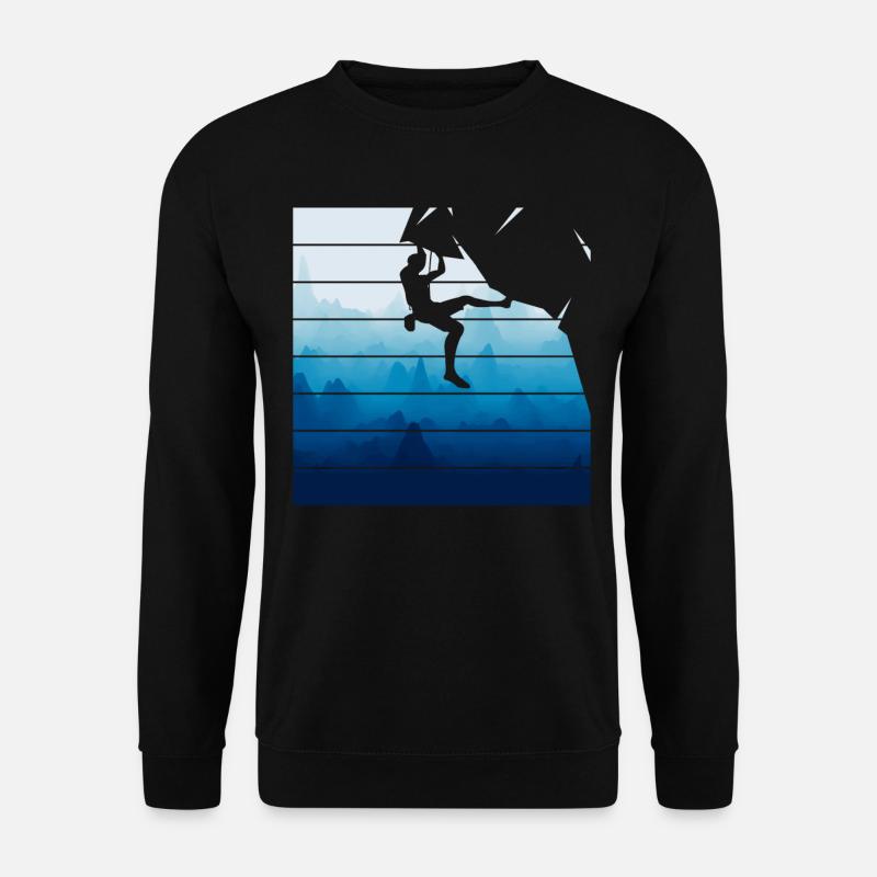 Retro Rock Climbing Mountaineers - Unisex Sweatshirt - black