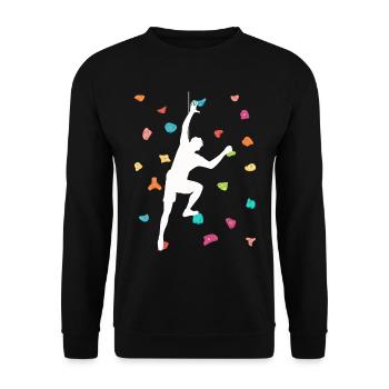Freies Klettern Bouldern - Unisex Pullover - Schwarz - Vorne - Alina (178cm) & Michal (187cm)
