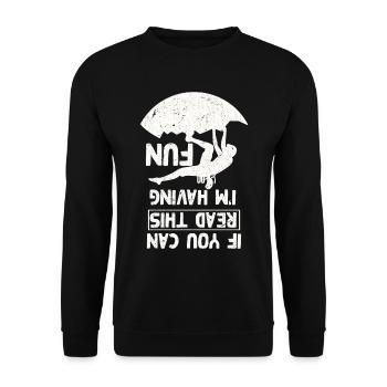 Blague d’escalade amusante Bloc - Sweat-shirt Unisexe - noir - Devant - Alina (178cm) & Michal (187cm)