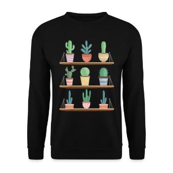 Collection de cactus espèces succulentes Amateurs de plantes - Sweat-shirt Unisexe - noir - Devant - Alina (178cm) & Michal (187cm)