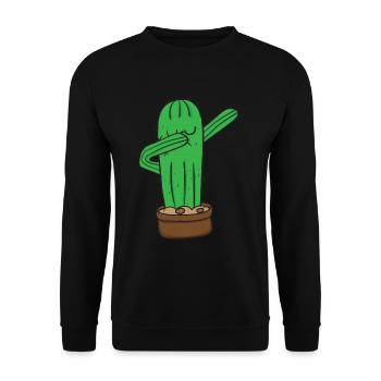 Tupfender Kaktus WoKids Sukkulenten Spaß - Unisex Pullover - Schwarz - Vorne - Alina (178cm) & Michal (187cm)