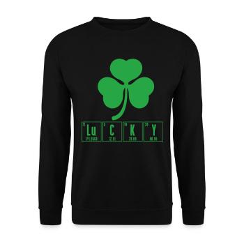 Chimie Cloverleaf Lucky St. Patrick’s Day - Sweat-shirt Unisexe - noir - Devant - Alina (178cm) & Michal (187cm)