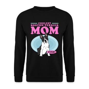 Boston Terrier Mom Hunde Hundebesitzerin Geschenk - Unisex Pullover - Schwarz - Vorne - Alina (178cm) & Michal (187cm)