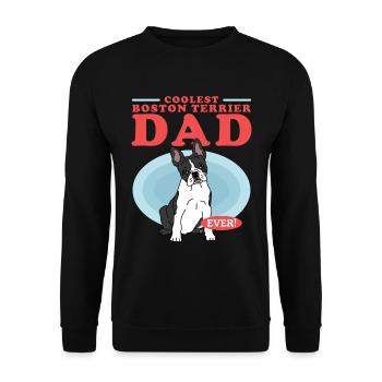 Boston Terrier Dad Hunde Hundebesitzer Geschenk - Unisex Pullover - Schwarz - Vorne - Alina (178cm) & Michal (187cm)