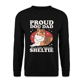 Cadeau de chien de berger Shetland papa Sheltie - Sweat-shirt Unisexe - noir - Devant - Alina (178cm) & Michal (187cm)