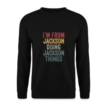 Jackson things city - Unisex Pullover - Schwarz - Vorne - Alina (178cm) & Michal (187cm)