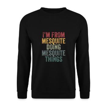 Mesquite things city - Unisex Pullover - Schwarz - Vorne - Alina (178cm) & Michal (187cm)