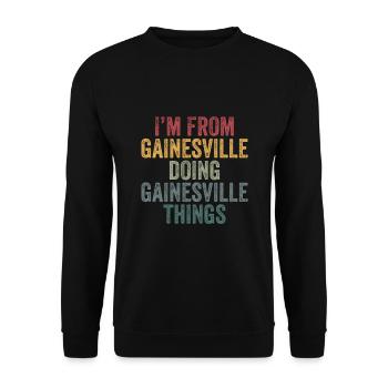 Gainesville things city - Unisex Pullover - Schwarz - Vorne - Alina (178cm) & Michal (187cm)