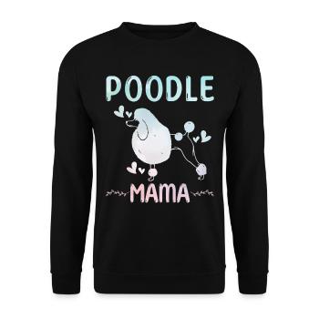 Pudel Mama Hund Niedlicher Pudel - Unisex Pullover - Schwarz - Vorne - Alina (178cm) & Michal (187cm)