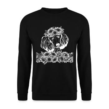 Niedliche Pudel Mama Sonnenblume Pudel - Unisex Pullover - Schwarz - Vorne - Alina (178cm) & Michal (187cm)