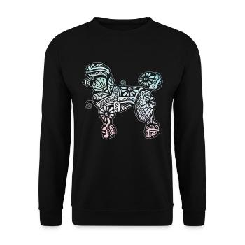 Caniche Mama Chien Mignon Caniche Tribal Mama - Sweat-shirt Unisexe - noir - Devant - Alina (178cm) & Michal (187cm)