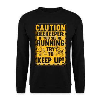 Beware Beekeeper Funny Beekeeping - Unisex Sweatshirt - black - Front - Alina (178cm) & Michal (187cm)