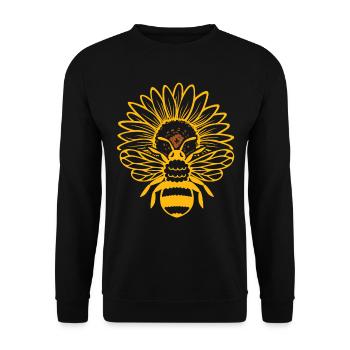 Biene Sonnenblume Imker Honig - Unisex Pullover - Schwarz - Vorne - Alina (178cm) & Michal (187cm)