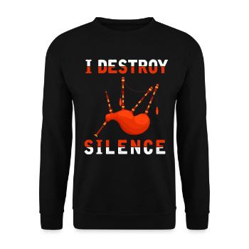 Loud bagpipes Musical instrument Funny - Unisex Sweatshirt - black - Front - Alina (178cm) & Michal (187cm)