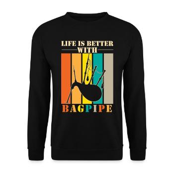 Bagpipe musician musical instrument - Unisex Sweatshirt - black - Front - Alina (178cm) & Michal (187cm)
