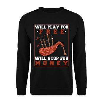 Loud bagpiper musical instrument - Unisex Sweatshirt - black - Front - Alina (178cm) & Michal (187cm)