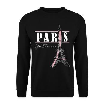 Eiffelturm Frauen Liebe Paris Frankreich - Unisex Pullover - Schwarz - Vorne - Alina (178cm) & Michal (187cm)