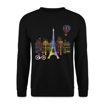 Tour Eiffel Love France Femmes Paris - Sweat-shirt Unisexe - noir - Devant - Alina (178cm) & Michal (187cm)