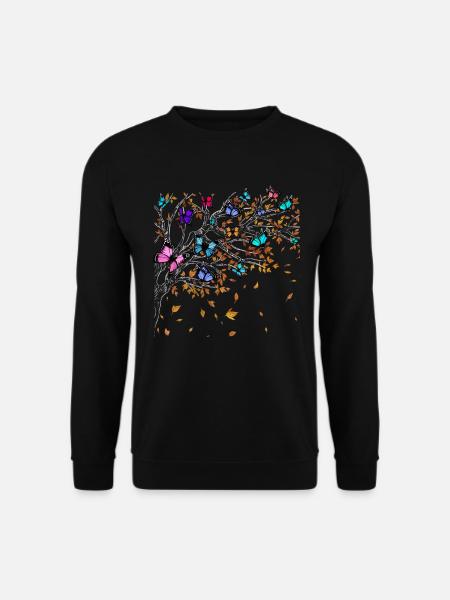 Cute Butterfly Tree Women Girl - Unisex Sweatshirt - black