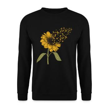 Sunflower Butterfly Women Girls - Unisex Sweatshirt - black - Front - Alina (178cm) & Michal (187cm)