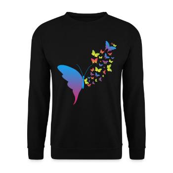 Cute Butterfly Heart Pastel Colored - Unisex Sweatshirt - black - Front - Alina (178cm) & Michal (187cm)