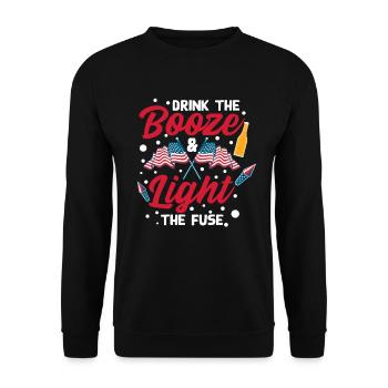 USA Beer July 4 Fireworks Director - Unisex Sweatshirt - black - Front - Alina (178cm) & Michal (187cm)