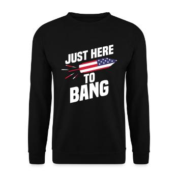 Fireworks Funny USA Celebration July 4 - Unisex Sweatshirt - black - Front - Alina (178cm) & Michal (187cm)