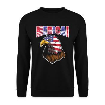 Eagle America July 4 Patriotic - Unisex Sweatshirt - black - Front - Alina (178cm) & Michal (187cm)