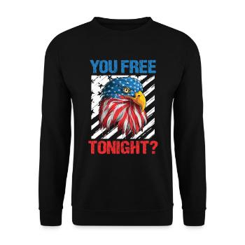 Eagle America Adult Humor Men July 4 - Unisex Sweatshirt - black - Front - Alina (178cm) & Michal (187cm)